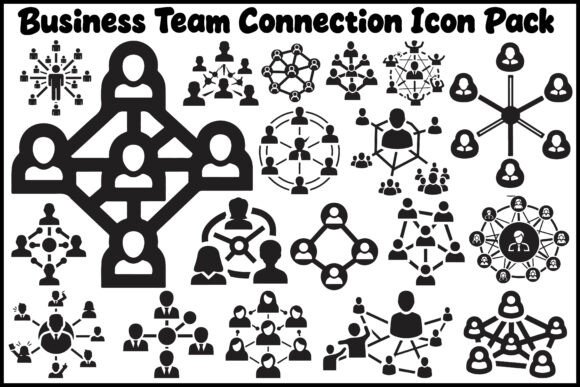 Business Team Connection Icon Vector: Simple, Scalable Icons for Real Teamwork Visuals