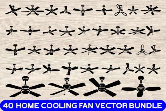 Ceiling Fan Black Silhouette Bundle