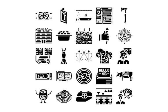 Collection of Various Icons Representing Diverse Concepts with Clarity and Consistency