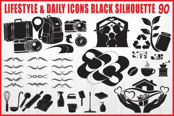 Lifestyle Daily Black Icons