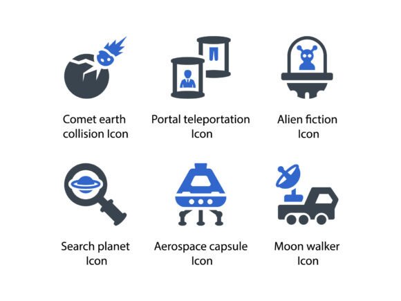 Space Icon Set 5: Precision Glyphs for Modern Design