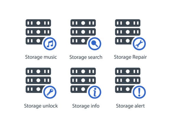 Stroage Icon Set 4: Precision Glyph Icons for Modern Design Workflows