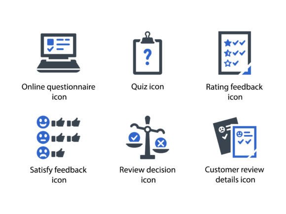 Survey Rating Icon Set 7: Clean, Versatile Glyph Icons
