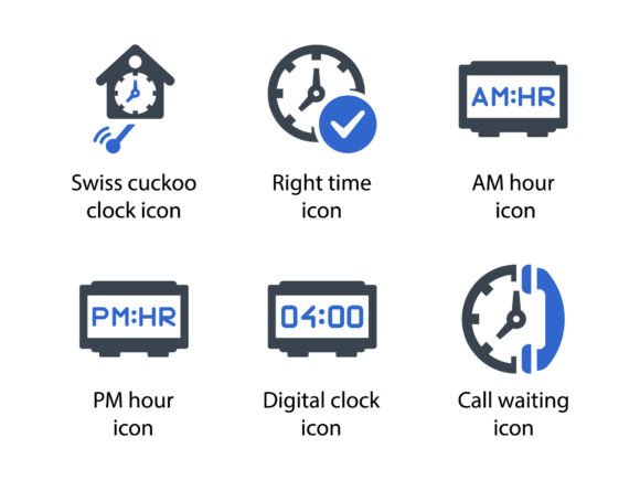 Time Icon Set 4: A Precision-Crafted Resource for Time-Related Visual Communication