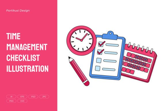 Time Management Checklist Illustration
