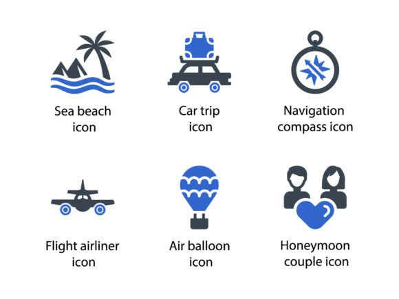 Travel Vacation Icon Set 2: A Practical Evaluation for Designers and Developers