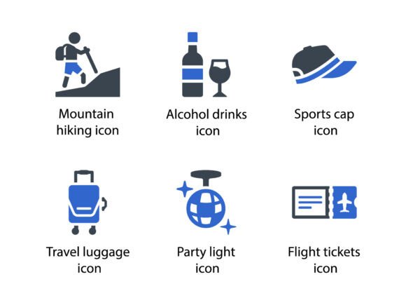 Travel Vacation Icon Set 4: Your Go-To Visual Toolkit for Real-World Design Projects