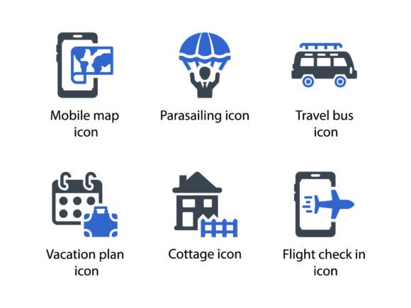 Travel Vacation Icon Set 7: Clean, Versatile Icons