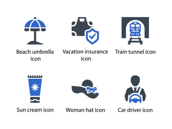 Travel Vacation Icon Set 9: Beautiful, Versatile Glyph Icons for Real-World Design Projects