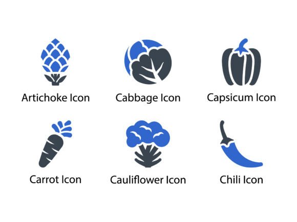 Vegetable Fruit Icon Set 1: Clean, Versatile & Ready