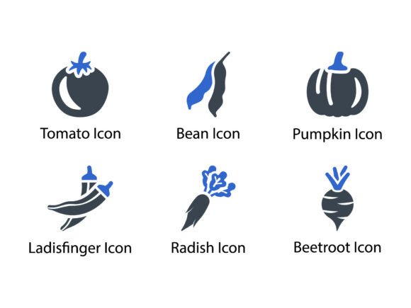 Vegetable Fruit Icon Set 4: Crisp, Versatile Glyph Icons for Real-World Design