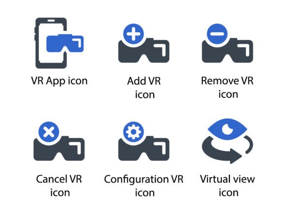 Virtual Reality Icon Set 5: Precision Glyph Icons for Real-World Design