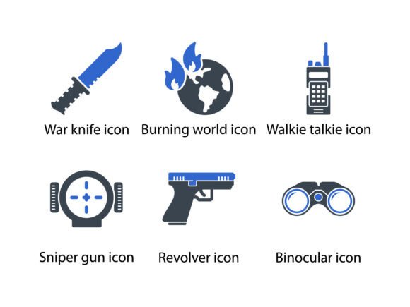 War Icon Set 3: Precision-Crafted Glyph Icons for Multidisciplinary Design Workflows