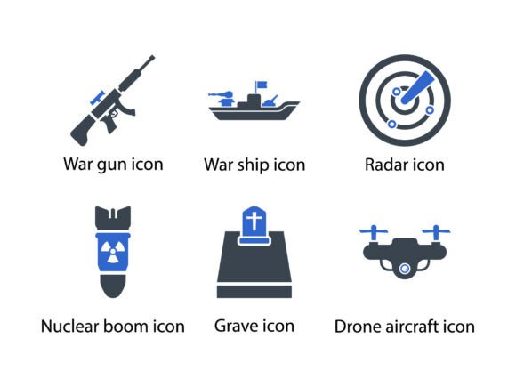 War Icon Set 5: Precision Glyph Icons for Serious Design Work